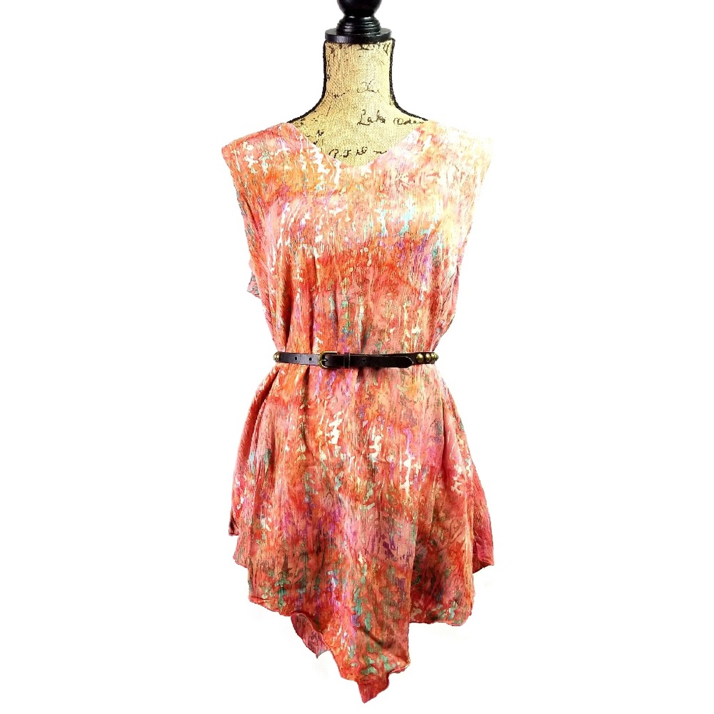 ❄️LOST RIVER: 1-of-a-Kind Batik-Dyed Crinkle Tunic